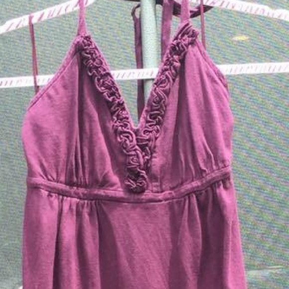 Summertime Fun Express Plum V-Neck Halter-Dress - Picture 2 of 4